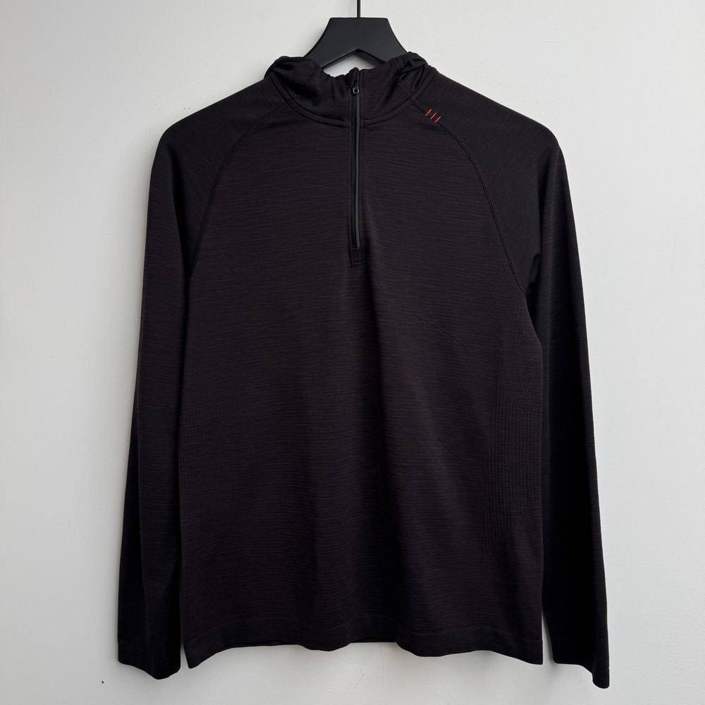 Lululemon Hoodie Mens S Black Metal Vent Tech‎ Mesh Performance Pullover Running